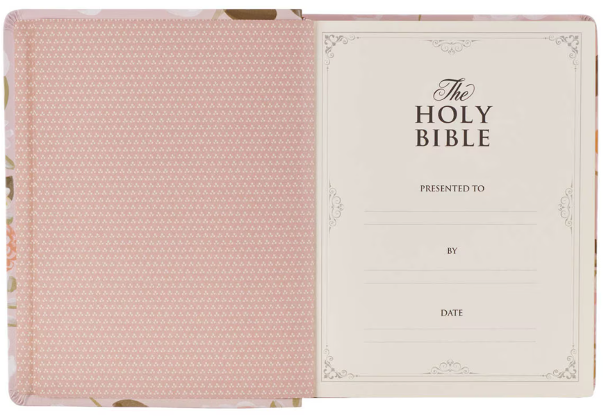 KJV Peach Floral Journaling Bible