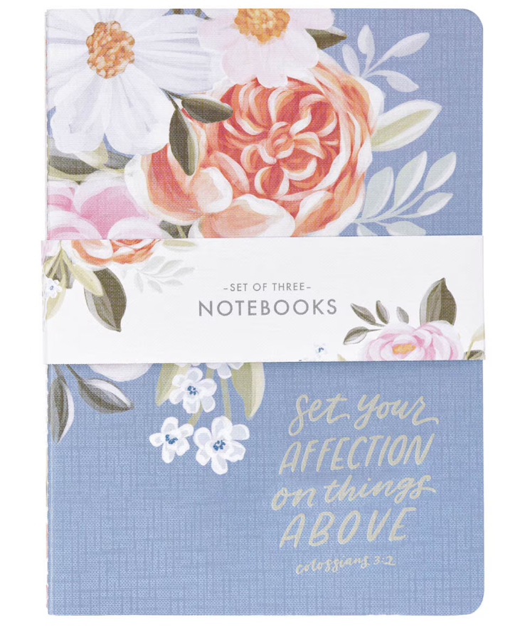 Blue Floral Notebook Set