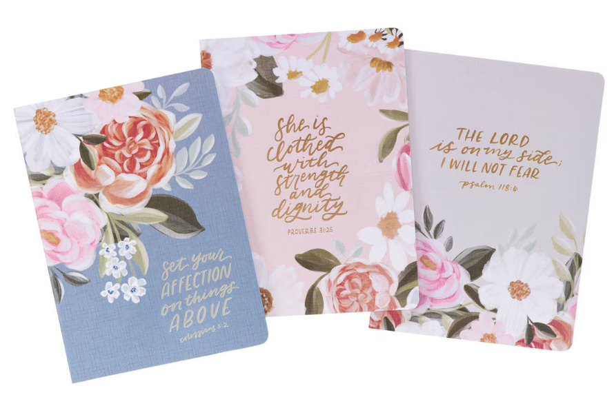 Blue Floral Notebook Set