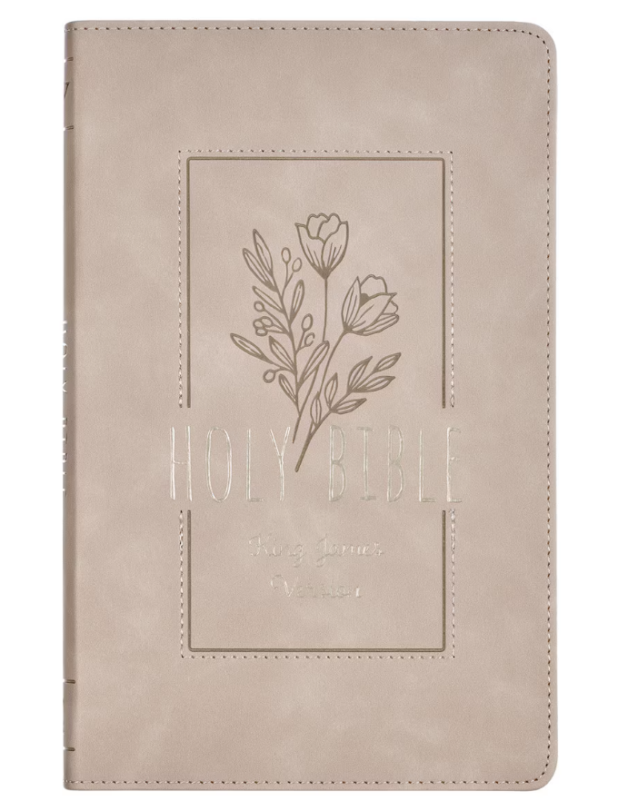 Taupe Floral KJV Bible