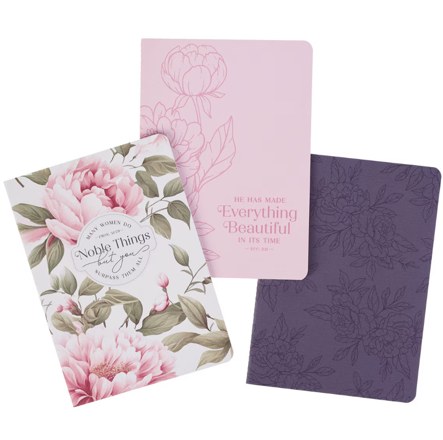 Pink Floral Notebook Set