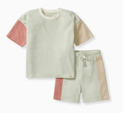 Color-block Short Set
