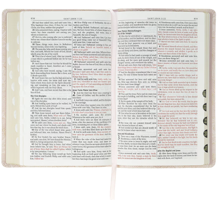 Pink Floral Faux Leather KJV Bible