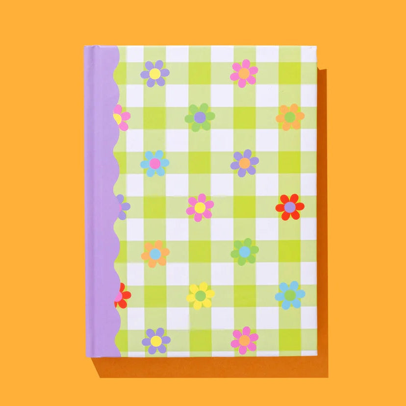 Gingham Flower Hardcover Notebook