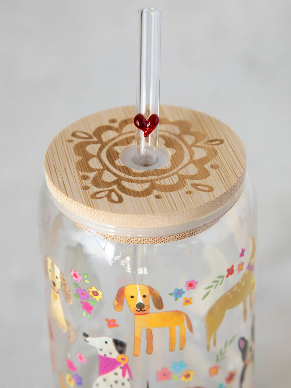 Dog Glass Straw Tumbler