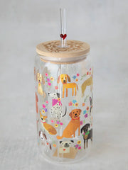 Dog Glass Straw Tumbler
