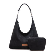 Wrangler Black Tooled Hobo & Pouch Set