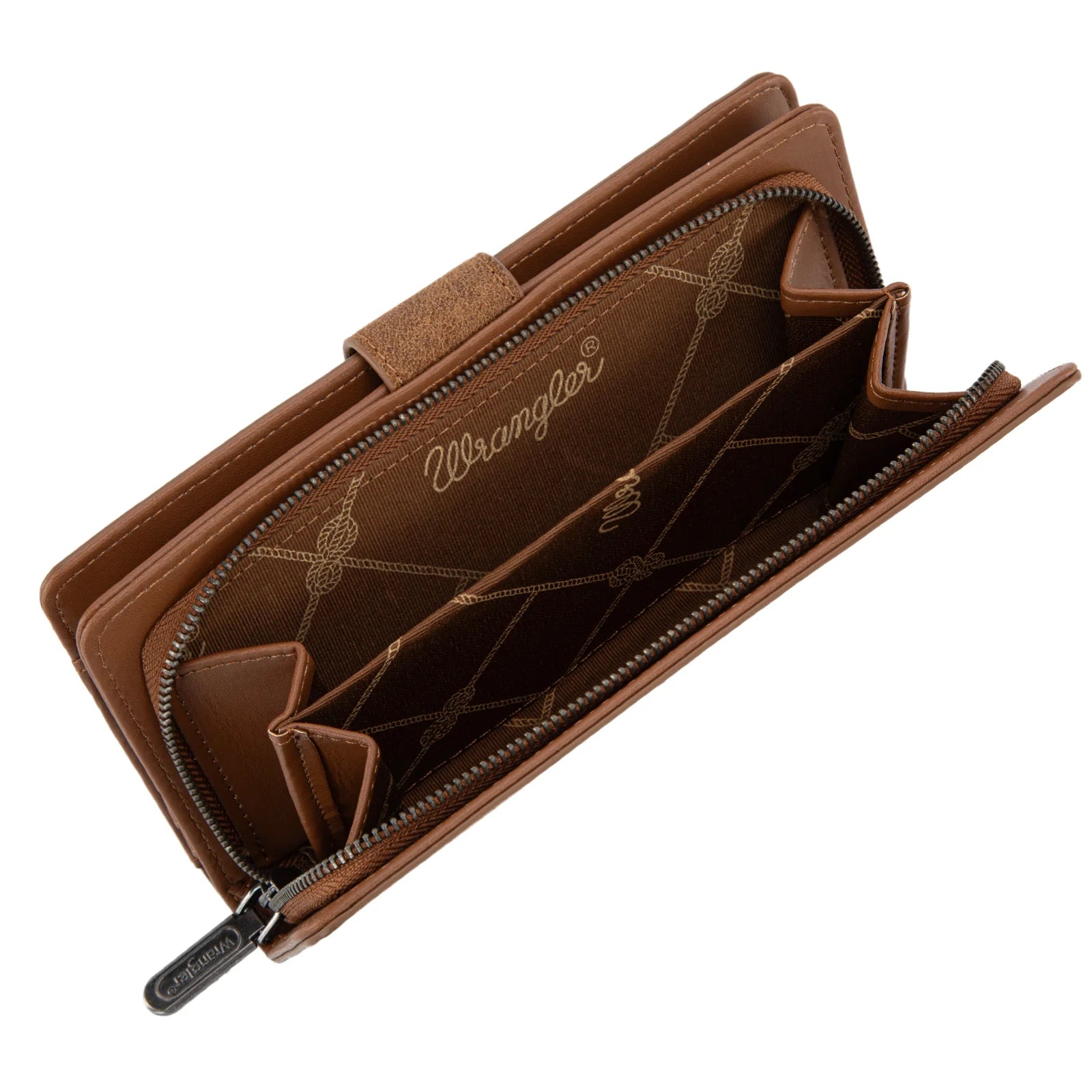 Wrangler Brown Tooled RFID Wallet