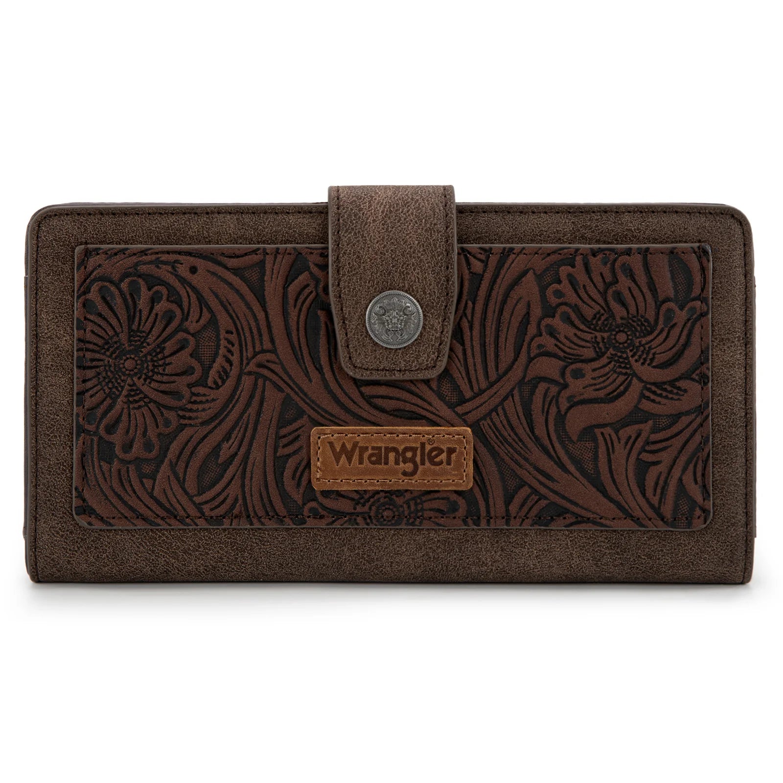 Wrangler Coffee Tooled RFID Wallet
