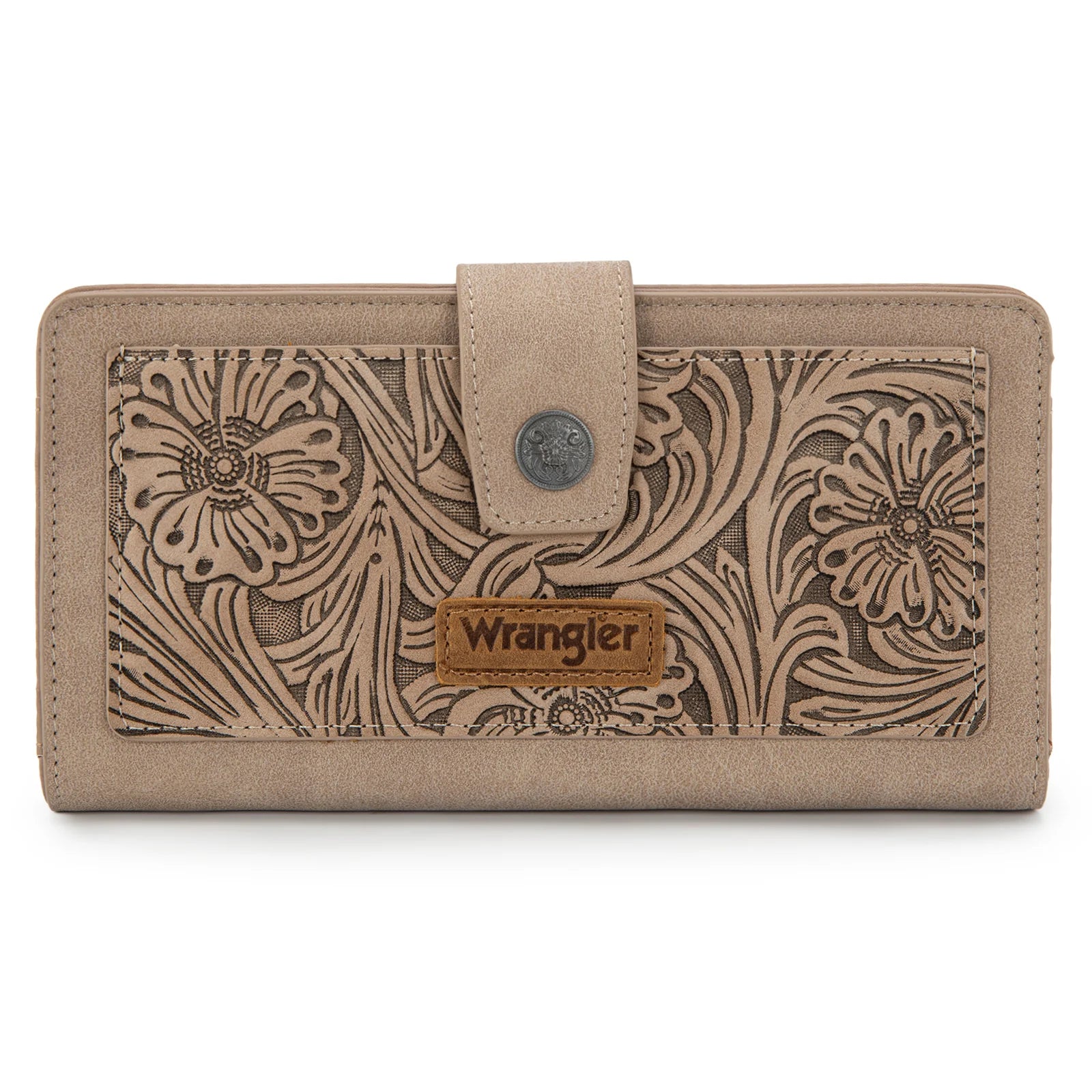 Wrangler Khaki Tooled RFID Wallet