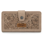 Wrangler Khaki Tooled RFID Wallet