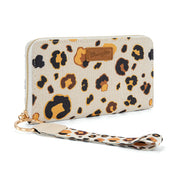 Wrangler White Leopard Wristlet Wallet