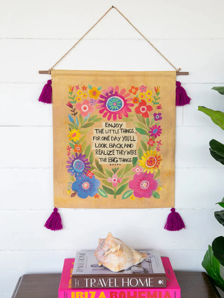 Enjoy The Little Things Tassel Tapestry