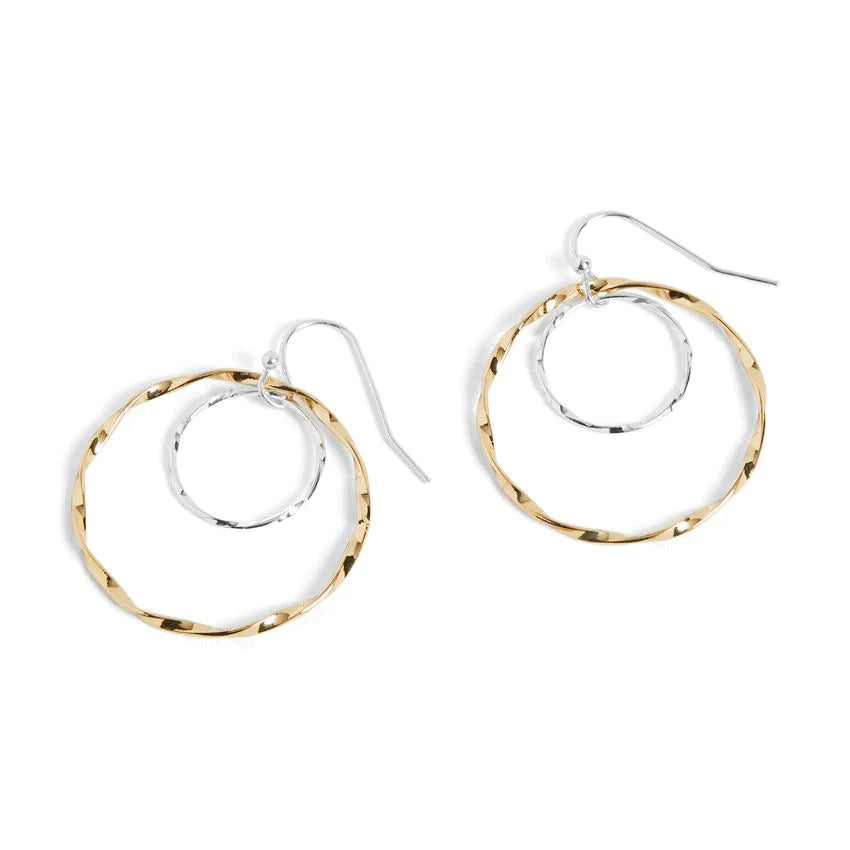 Wavy Double Hoop - Mixed Metal