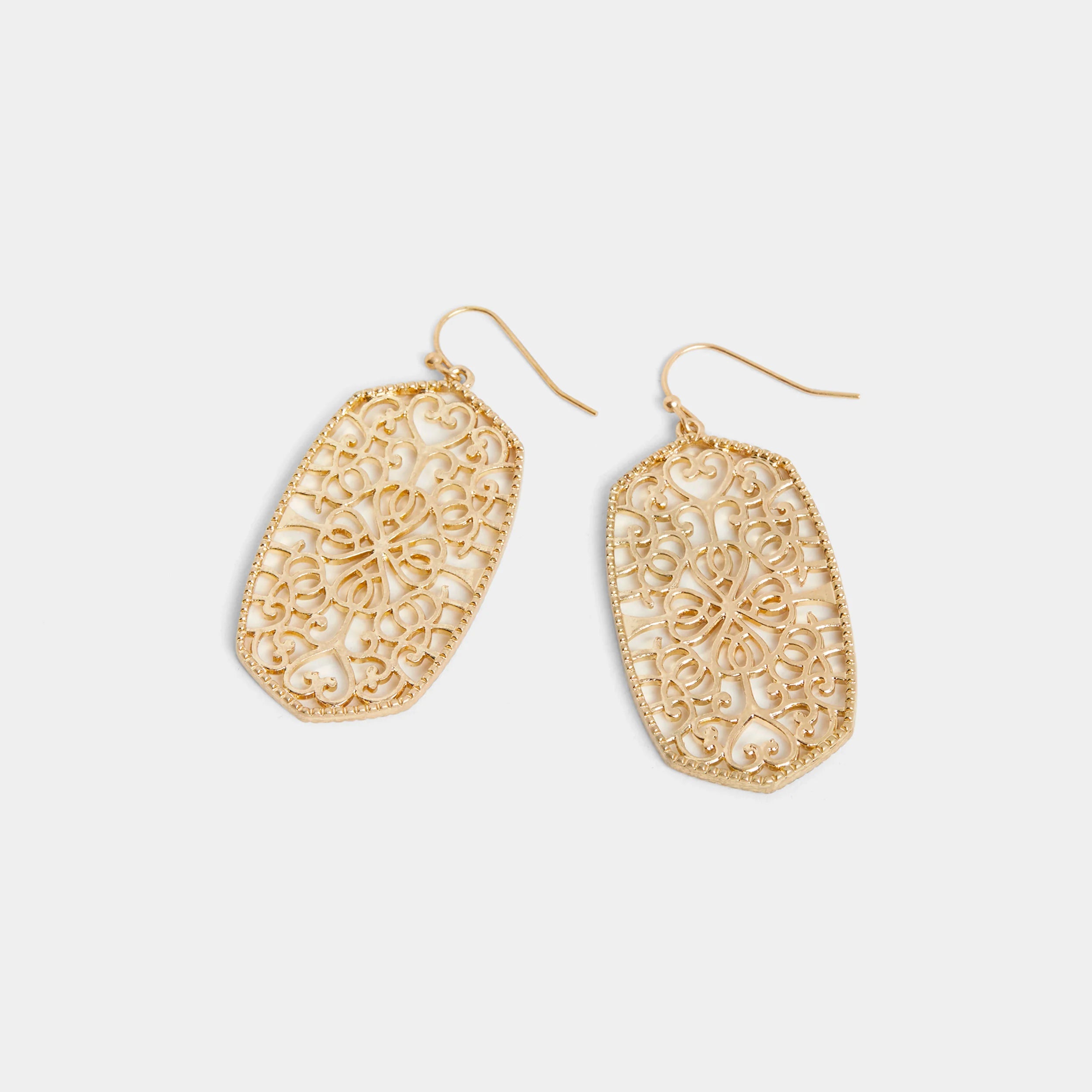 Gold Filigree Dangle Earrings