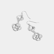 Silver Clover Knot Dangle Earrings