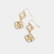 Gold Clover Knot Dangle Earrings