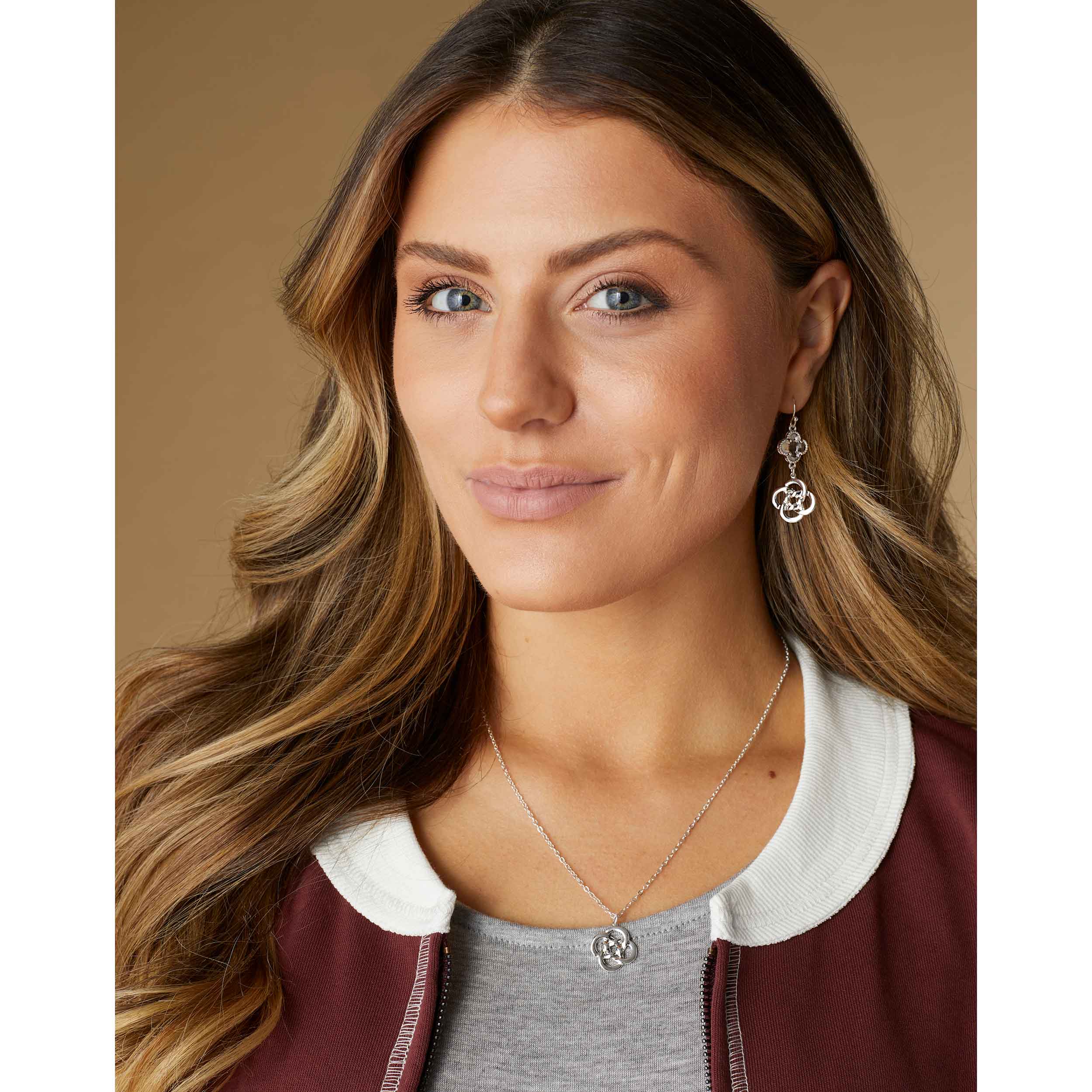 Silver Clover Knot Dangle Earrings