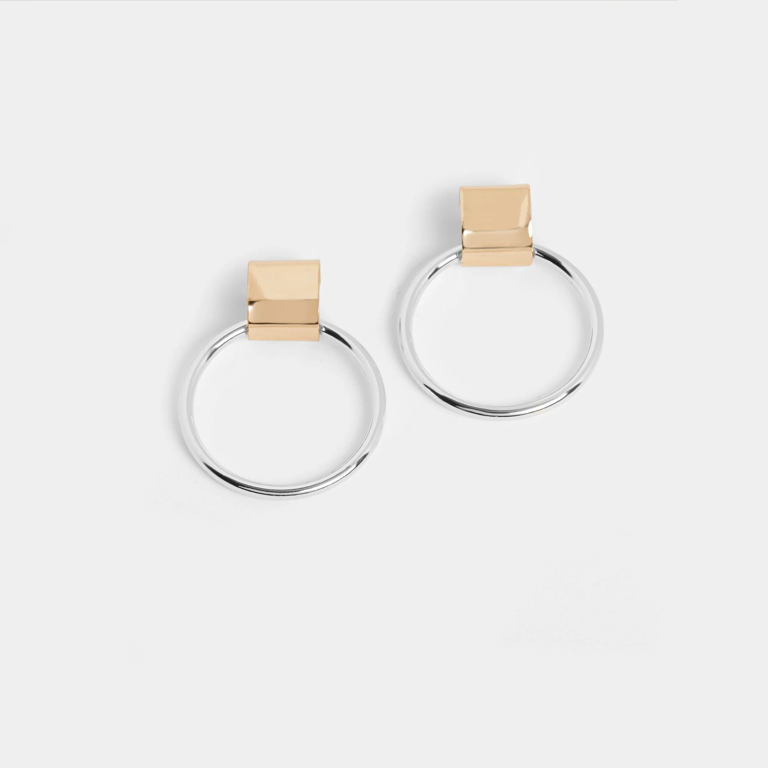 Mixed Metal Sleek Hoop