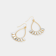 Gold Bejeweled Teardrop Dangles