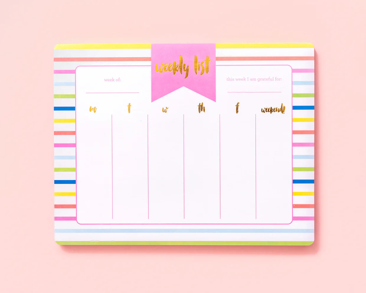 Weekly List Pad Planner