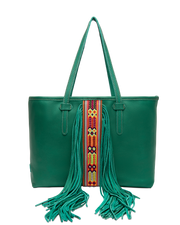 Teal Fringe Breezy Tote