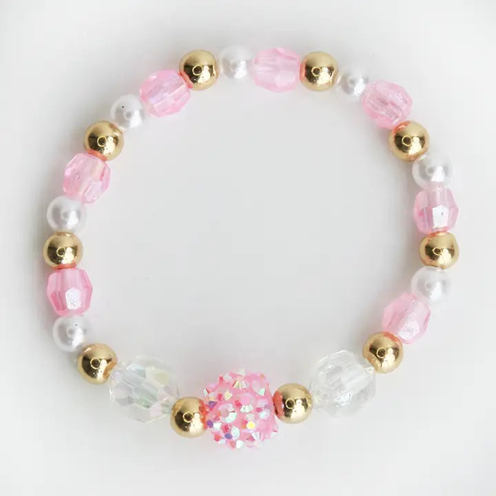 Pink & Gold Beaded Bracelet