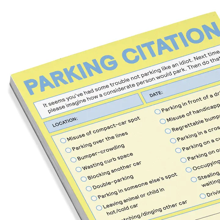 Parking Citation Nifty Notepad