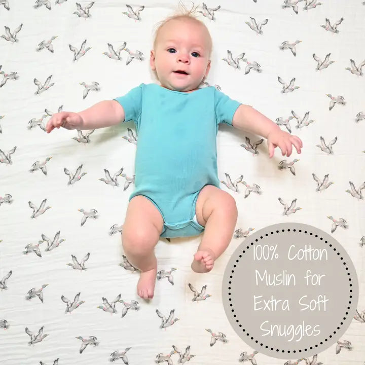 Quackin' Up Duck Muslin Swaddle