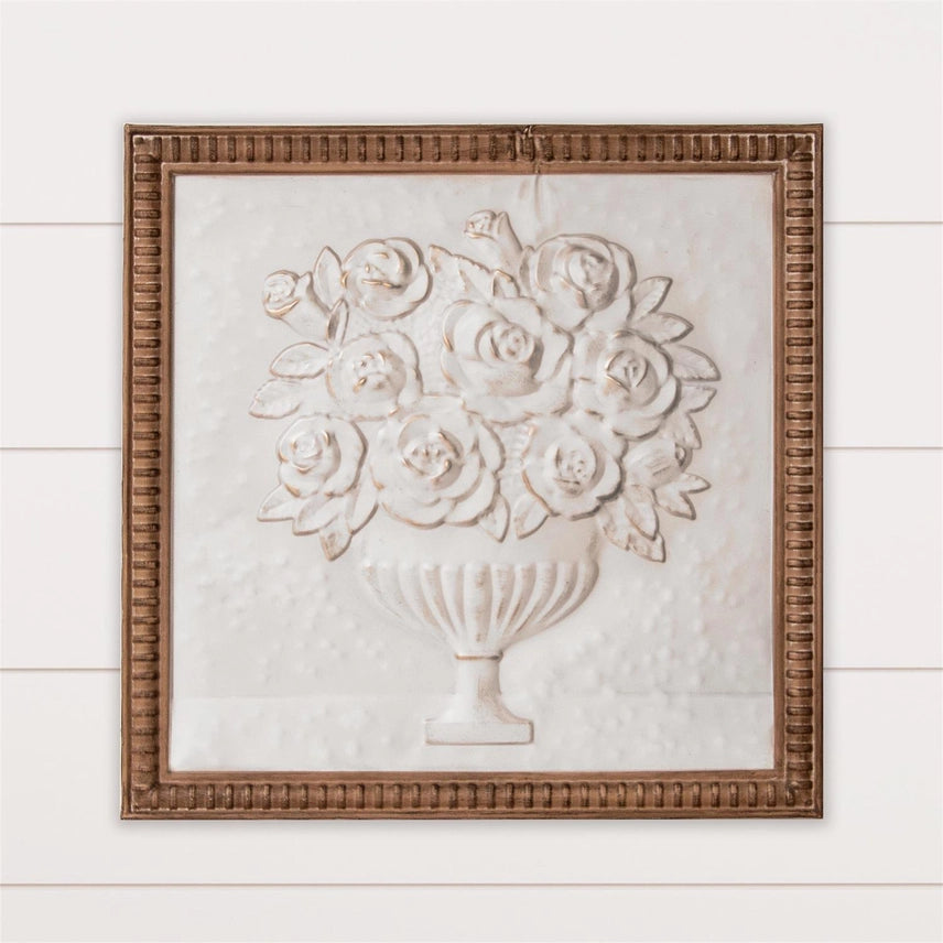 Vintage Embossed Floral Wall Art