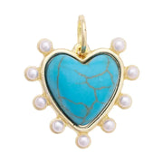 Turquoise Heart Charm