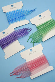Checkered Organza Shoe Laces