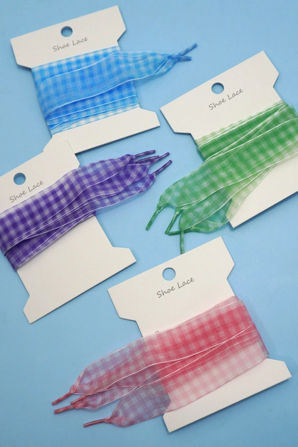 Checkered Organza Shoe Laces