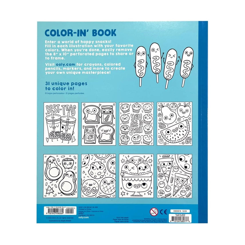 Happy Snacks Color-in' Book