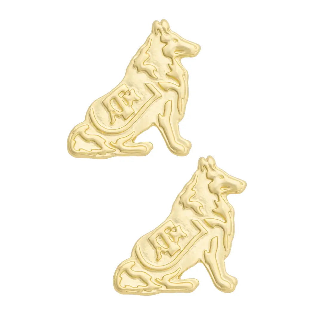Texas A&M 24K Reveille Earrings