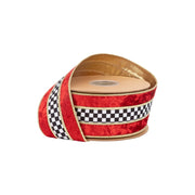 2 1/2" Black and White Check with Gold Backing