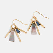 Gold Abalone Dangle Earrings