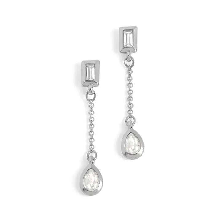 Silver Stone Dangle Earrings