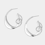 Silver Cursive Hoops