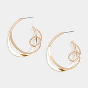 Gold Cursive Hoops