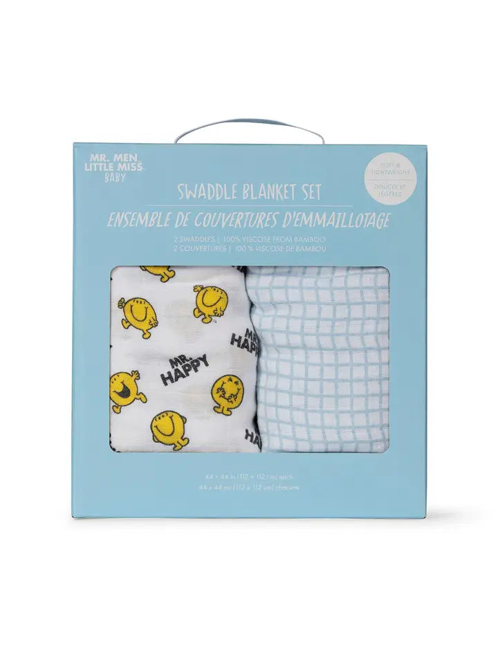 Mr. Happy 2pc Swaddle Blanket Set