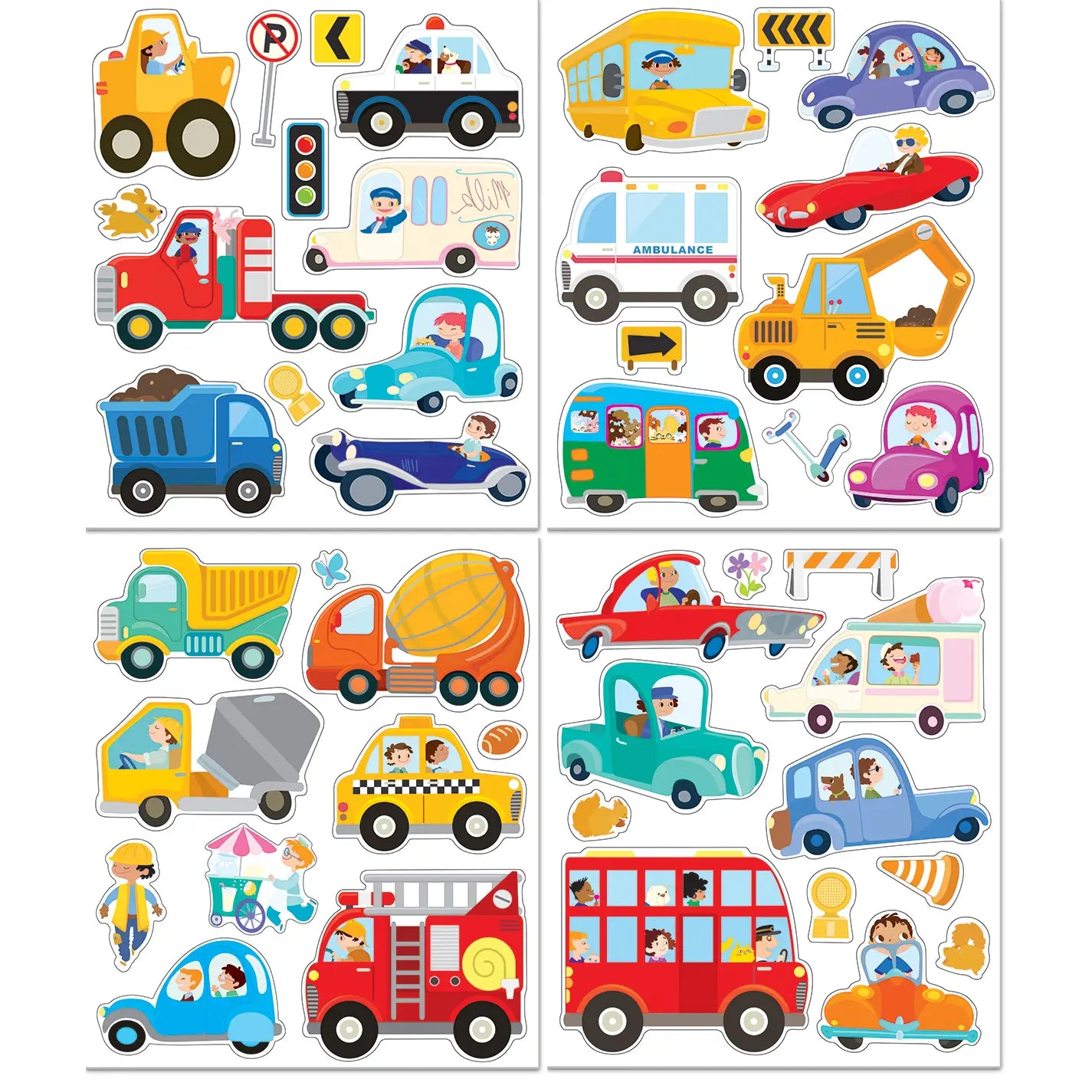 Cars & Trucks Reusable Sticker Book