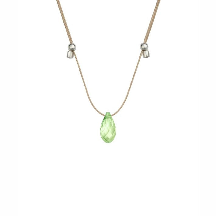 Green Opal Prism Crystal Necklace