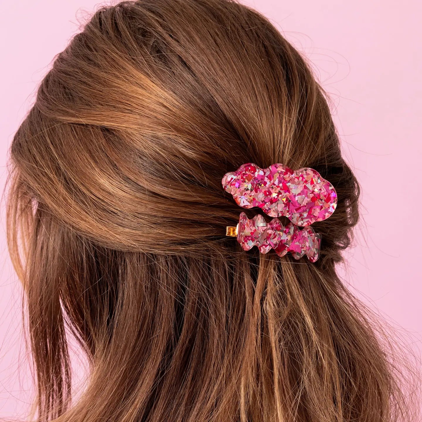 2pc Pink Confetti Clip Set