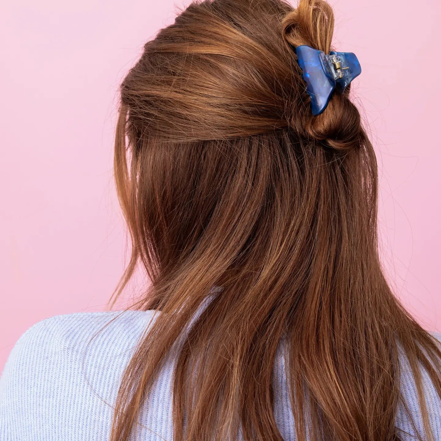 Iridescent Blue Claw Clip