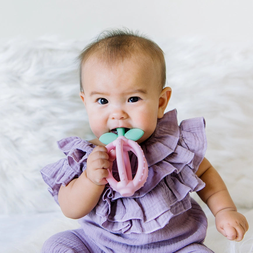 Bitzy Biter Pink Lemonade Teething Ball