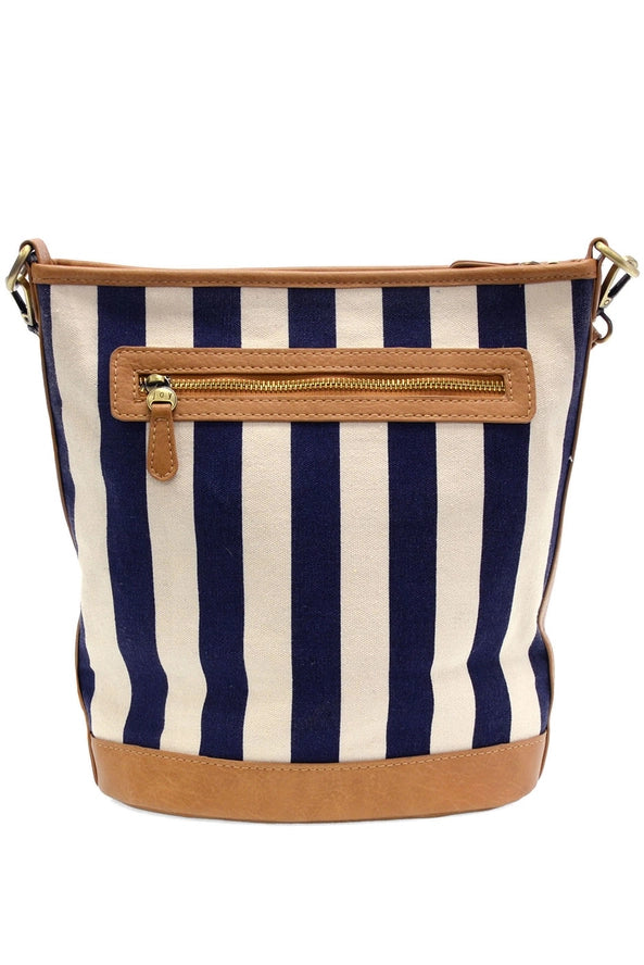 Awning Stripe Navy Bucket Bag