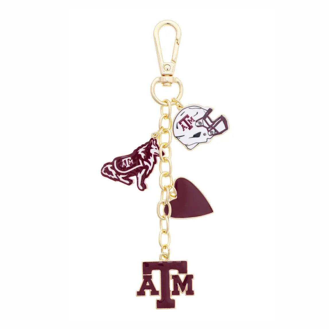 Texas A&M Heart Cluster Bag Charm