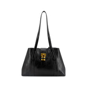 Fiora Signature Lock Handbag - Black