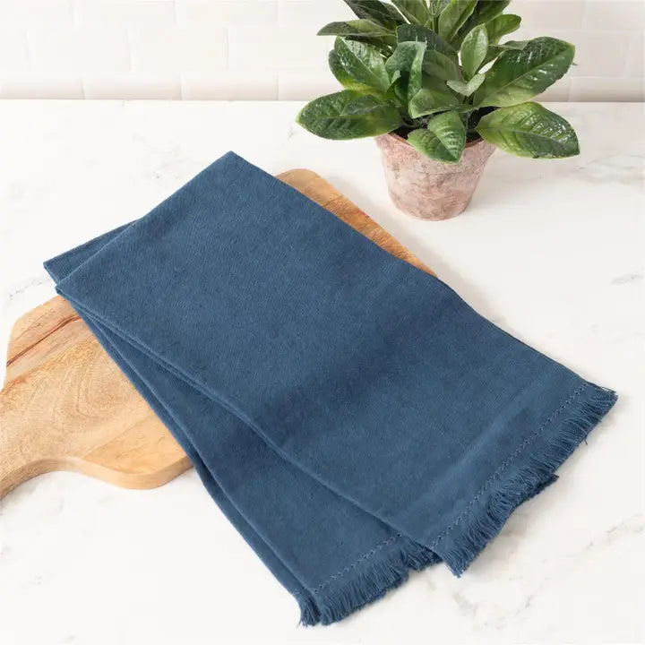 Linen Blend Blue Tea Towel